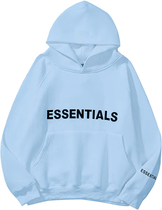 Lauweion Women ESSENTIALS Fleece Letter Loose Hoodie Sweatshirt Long Sleeve Kangaroo Pocket Drop Shoulder Pullovers Top Apparel & Accessories > Clothing > Activewear Kylie Max   