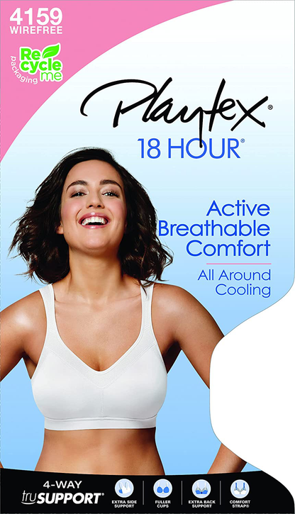 Playtex Women'S 18 Hour Active Lifestyle Full Coverage Bra #4159 Apparel & Accessories > Clothing > Underwear & Socks > Bras Kylie Max   