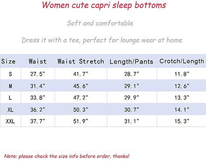 ENJOYNIGHT Women'S Capri Pajama Pants Lounge Causal Bottoms Print Sleep Pants Apparel & Accessories > Clothing > Sleepwear & Loungewear > Pajamas Kylie Max   