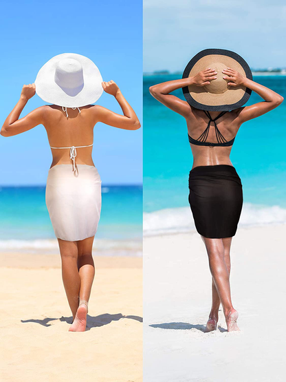 Chuangdi 2 Pieces Women Beach Wrap Sarong Cover up Chiffon Swimsuit Wrap Skirts Apparel & Accessories > Clothing > Swimwear Kylie Max   
