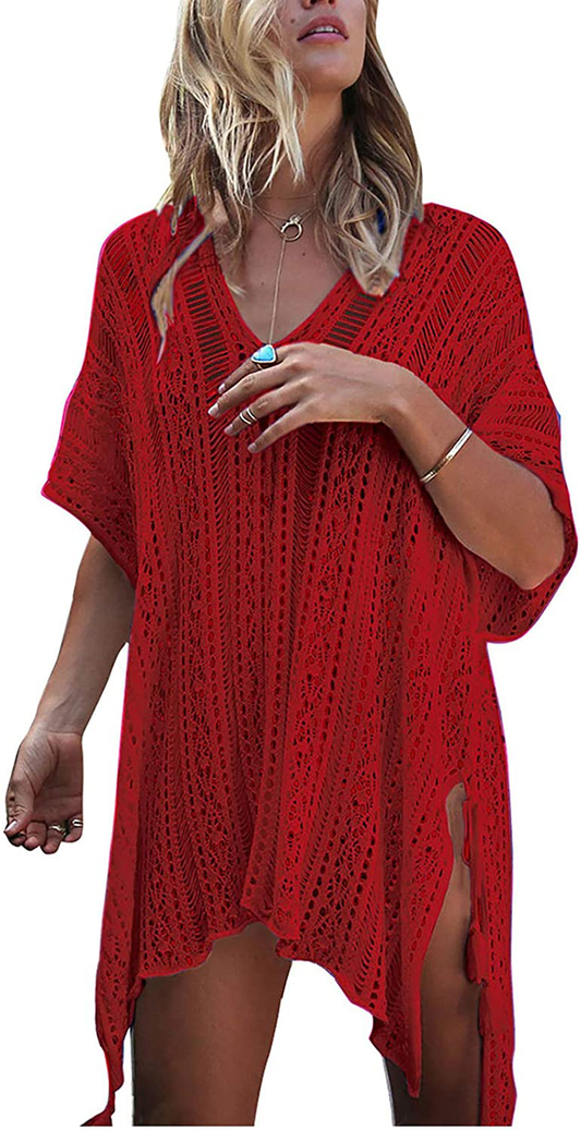 Shermie Swimsuit Cover Ups for Women V Neck Loose Beach Bikini Bathing Suit Cover Up Apparel & Accessories > Clothing > Swimwear Kylie Max   