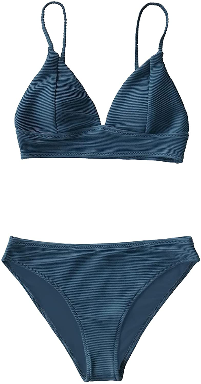 CUPSHE Women's Bikini Triangle Sexy Solid Two Piece Bathing Suit Apparel & Accessories > Clothing > Swimwear CUPSHE   