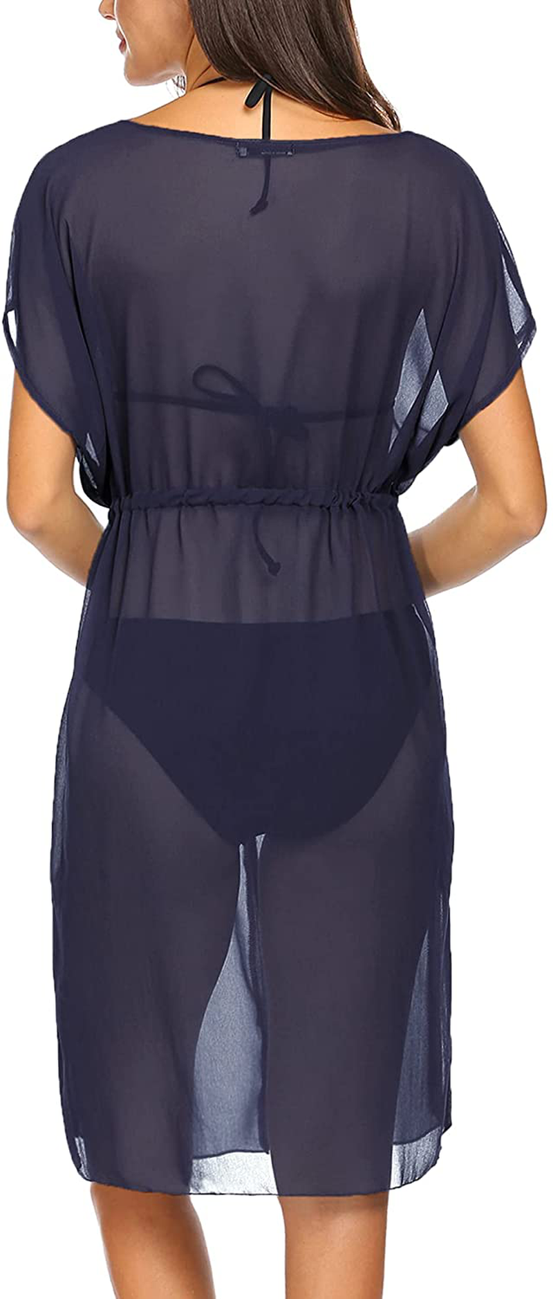 Ekouaer Women'S Summer Bikini Cover up Sexy Sheer Swimsuits Coverup Mesh Chiffon Beach Dress Swimwear Apparel & Accessories > Clothing > Swimwear Kylie Max   