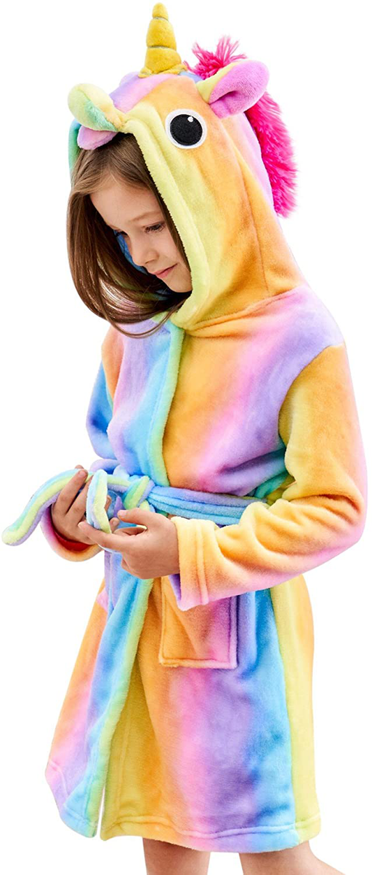 Doctor Unicorn Soft Unicorn Hooded Bathrobe Sleepwear - Unicorn Gifts for Girls Apparel & Accessories > Clothing > Sleepwear & Loungewear > Robes Kylie Max   