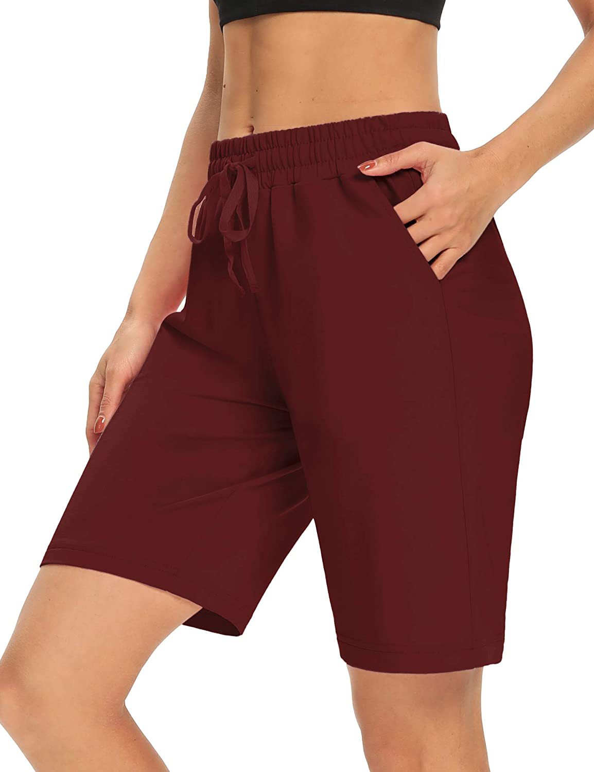DIBAOLONG Womens Yoga Shorts Loose Comfy Drawstring Lounge Bermuda Shorts with 3 Pockets Apparel & Accessories > Clothing > Shorts Kylie Max   
