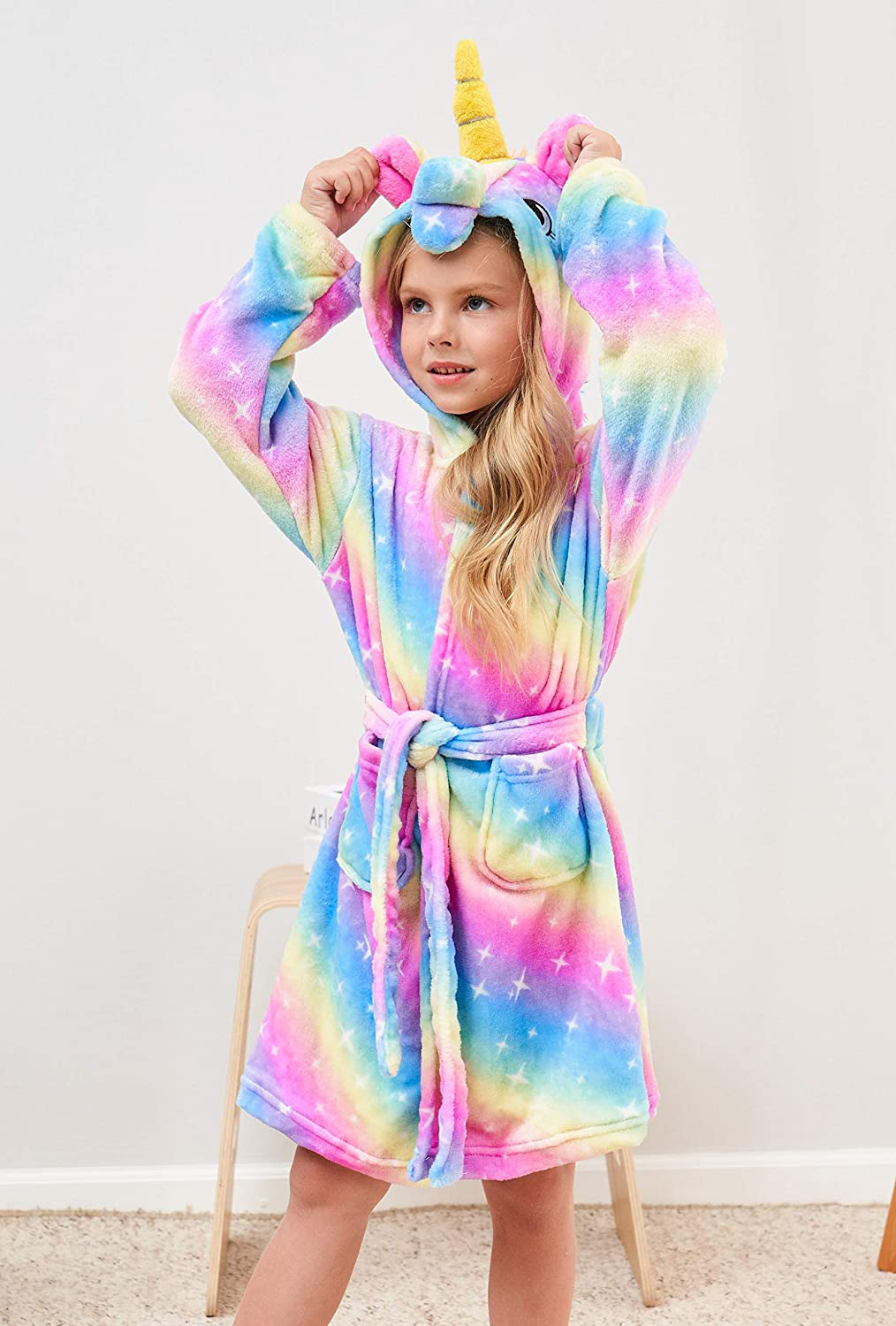 CHETOSHO Soft Hooded Robe with Matching Slippers for Girls Apparel & Accessories > Clothing > Sleepwear & Loungewear > Robes Kylie Max   