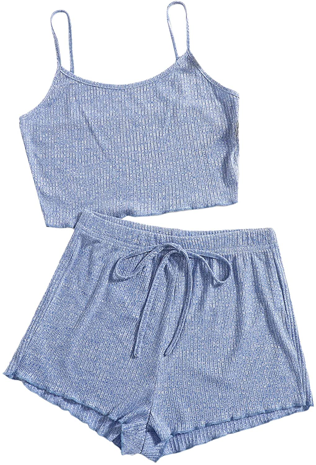 Sweatyrocks Women'S Suit Two Piece Outfits Sleeveless Crop Cami Top and Shorts Set Apparel & Accessories > Clothing > Sleepwear & Loungewear Kylie Max   