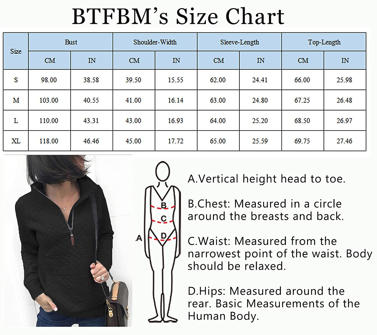BTFBM Women Fashion Quilted Pattern Lightweight Zipper Long Sleeve Plain Casual Ladies Sweatshirts Pullovers Shirts Tops Apparel & Accessories > Clothing > Activewear Kylie Max   