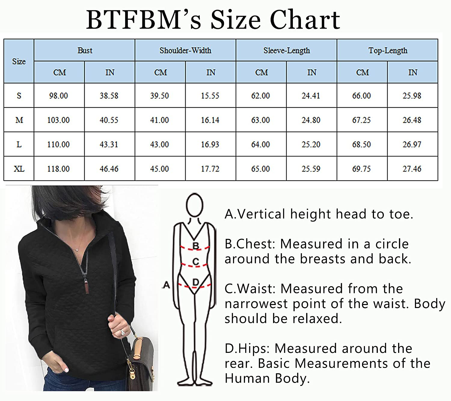 BTFBM Women Fashion Quilted Pattern Lightweight Zipper Long Sleeve Plain Casual Ladies Sweatshirts Pullovers Shirts Tops Apparel & Accessories > Clothing > Activewear Kylie Max   