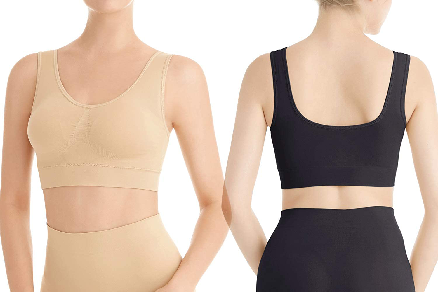 Lemef 3-Pack Seamless Sports Bra Wirefree Yoga Bra with Removable Pads for Women Apparel & Accessories > Clothing > Underwear & Socks > Bras Kylie Max   