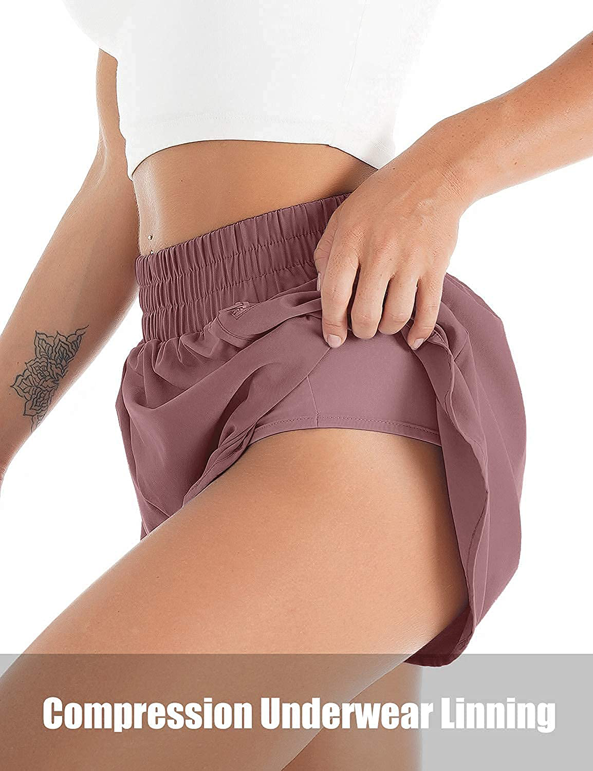 Blooming Jelly Women'S Quick-Dry Running Shorts Workout Sport Layer Active Shorts with Pockets 1.75" Apparel & Accessories > Clothing > Shorts Kylie Max   