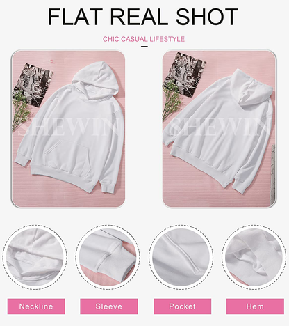 SHEWIN Women'S Casual Hoodies Long Sleeve Solid Lightweight Pullover Tops Loose Sweatshirt with Pocket Apparel & Accessories > Clothing > Activewear Kylie Max   