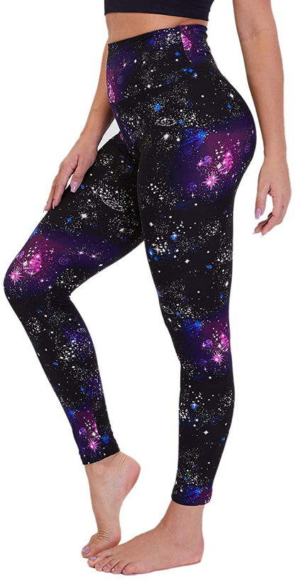 Gayhay High Waisted Leggings for Women - Soft Opaque Slim Tummy Control Printed Pants for Running Cycling Yoga Apparel & Accessories > Clothing > Activewear GAYHAY Galaxy Large-X-Large 