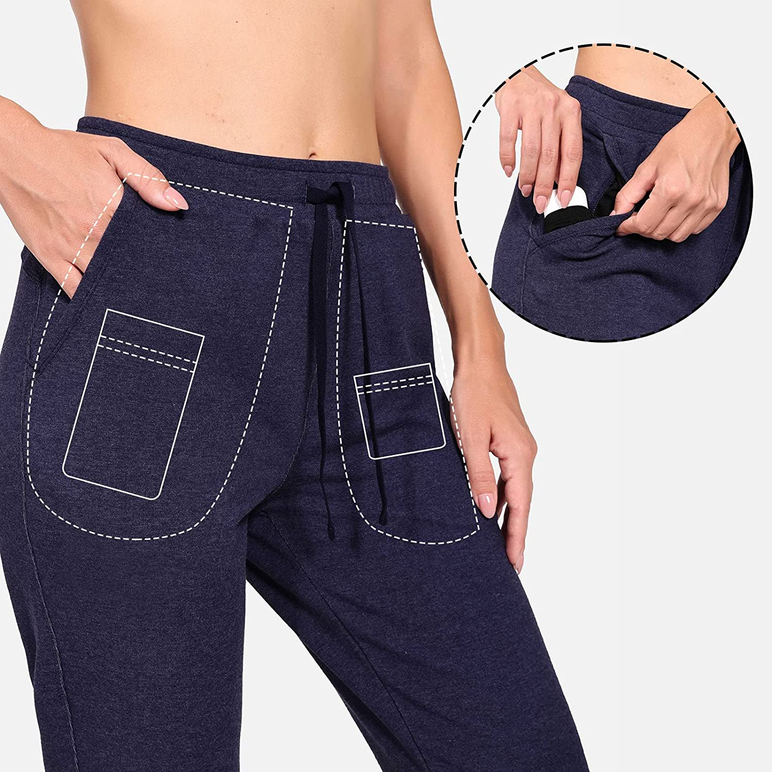 BALEAF Women'S Sweatpants Joggers Cotton Yoga Lounge Sweat Pants Casual Running Tapered Pants with Pockets Apparel & Accessories > Clothing > Activewear Kylie Max   