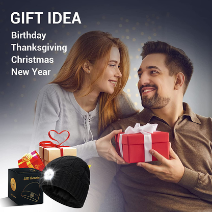 Gifts for Men Beanie Hat with Light - Christmas Stocking Stuffers Dad Gifts for Women Husband Boyfriend Brother Him Grandpa Headlamp Warm Winter Cap, Flashlight Hat for Fishing Running Camping Arts & Entertainment > Party & Celebration > Gift Giving WINCHY   