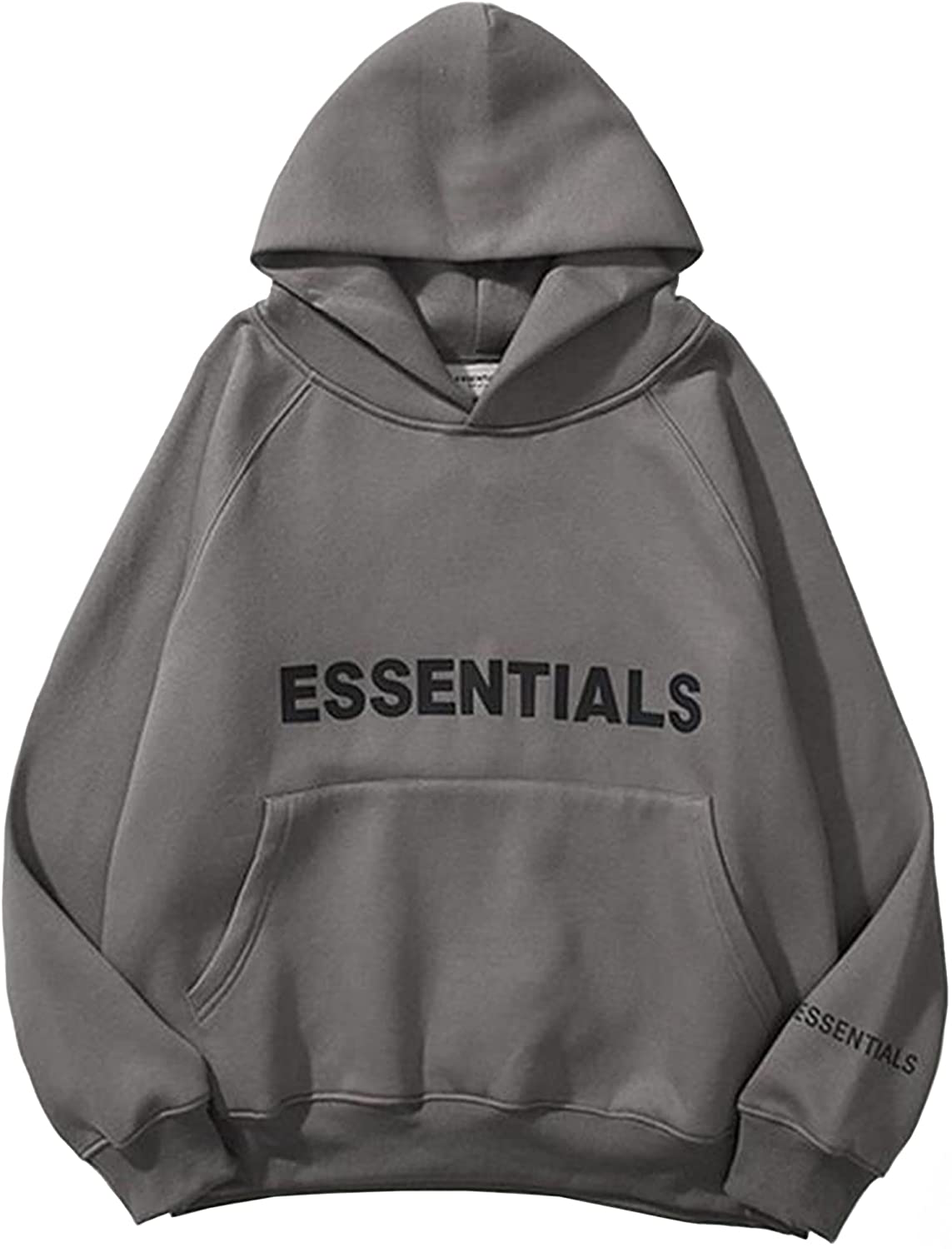 Lauweion Women ESSENTIALS Fleece Letter Loose Hoodie Sweatshirt Long Sleeve Kangaroo Pocket Drop Shoulder Pullovers Top Apparel & Accessories > Clothing > Activewear Kylie Max   