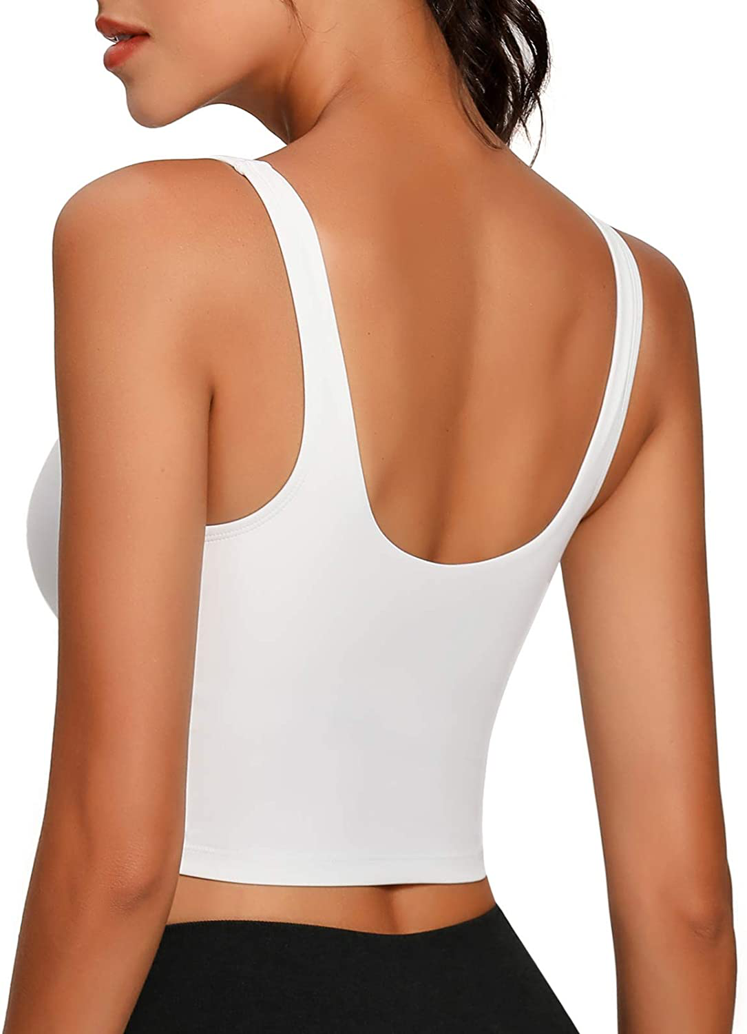 Lemedy Women Sports Bra Longline Crop Tank Top Padded Workout Running Yoga Apparel & Accessories > Clothing > Underwear & Socks > Bras Kylie Max   