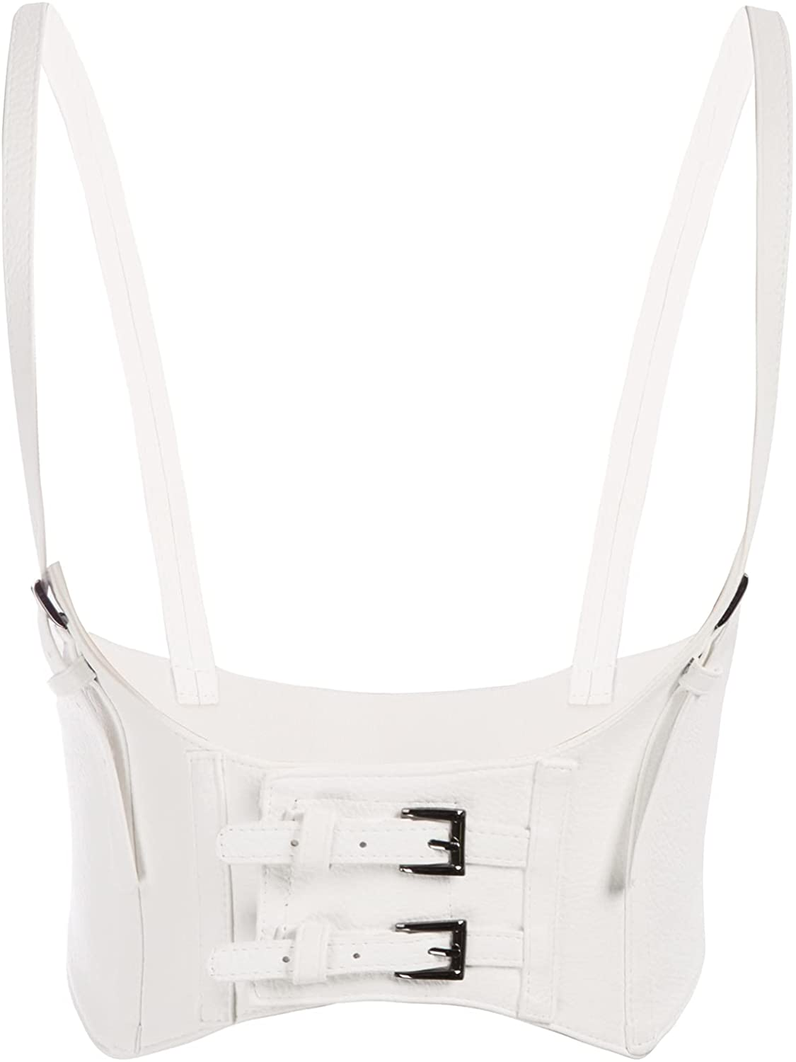 KANCY KOLE Women Fashion Faux Leather Waist Belt Steampunk Underbust Corset Apparel & Accessories > Clothing > Underwear & Socks > Lingerie KANCY KOLE Ivory X-Large 