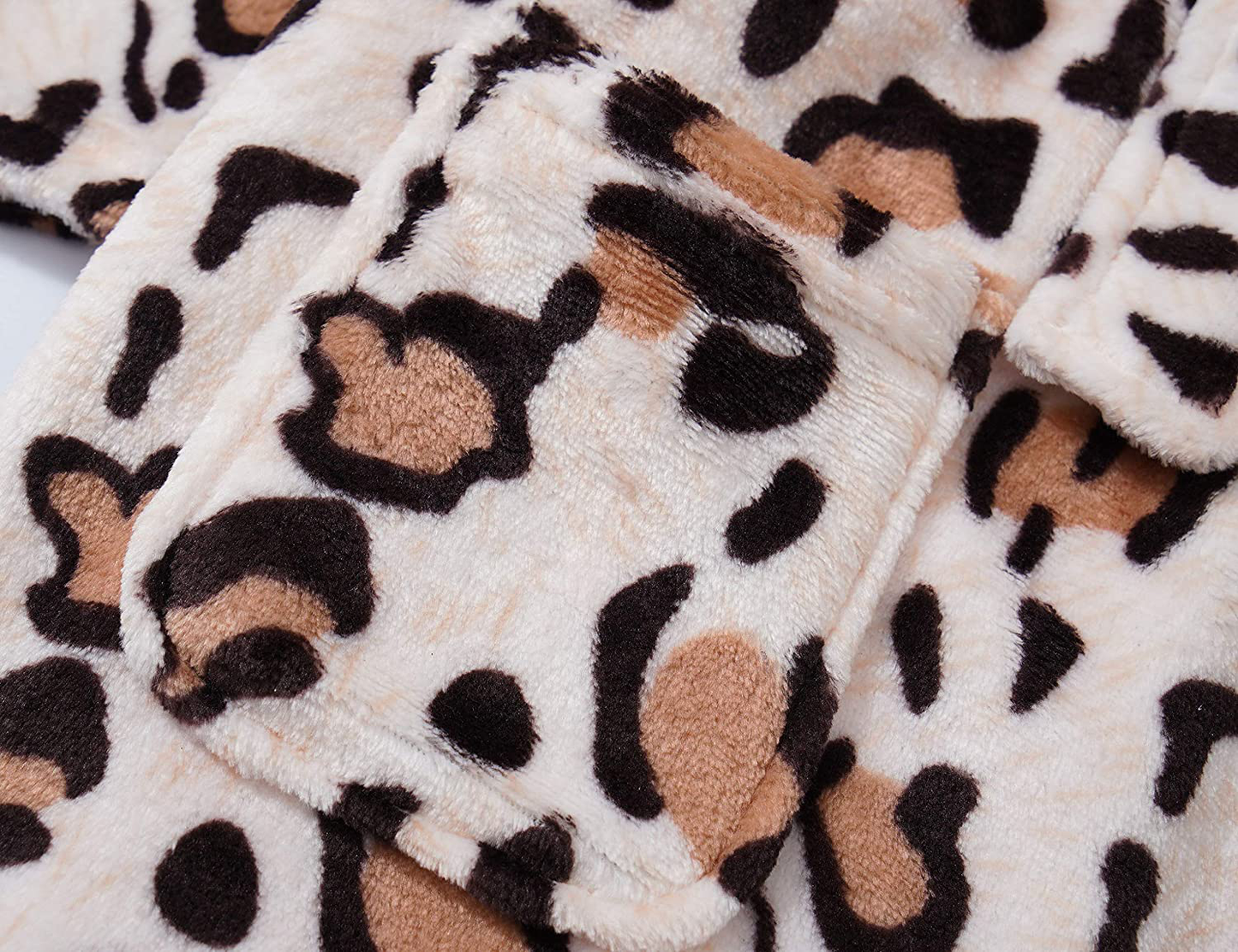 Leopard Cat Robe for Girls Fleece Toddler Kids Teen Hooded Bathrobe Size 4T - 18 Apparel & Accessories > Clothing > Sleepwear & Loungewear > Robes Kylie Max   