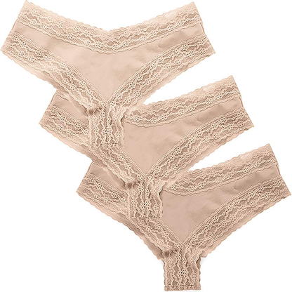 Victoria'S Secret Lace Cheeky Panty Set of 3 Apparel & Accessories > Clothing > Underwear & Socks > Underwear Victoria's Secret Nude 3 Small 