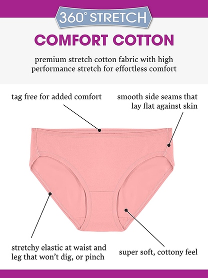 Fruit of the Loom Women'S 360° Stretch Underwear (Regular & plus Size) Apparel & Accessories > Clothing > Underwear & Socks > Underwear Fruit of the Loom   