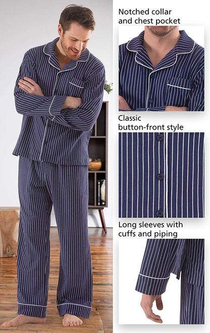 Pajamagram Classic Mens Pajamas Cotton - Men Pajamas Set Apparel & Accessories > Clothing > Sleepwear & Loungewear > Pajamas Kylie Max   