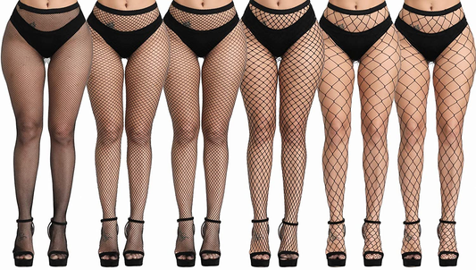 Fullsexy plus Size Fishnet Stockings, Fishnet Tights Thigh High Stockings Pantyhose for Women Apparel & Accessories > Clothing > Underwear & Socks > Shapewear FULLSEXY A5-6 Pack  