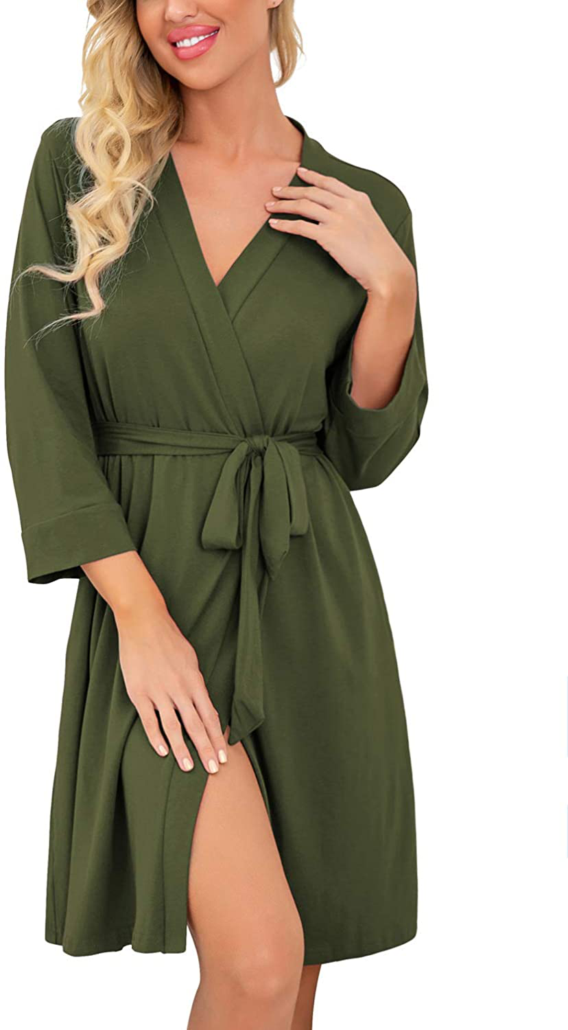 Prinstory Women Kimono Robes Short Lightweight Robe Soft Knit Sleepwear Casual Knit Bathrobe Ladies Loungewear Apparel & Accessories > Clothing > Sleepwear & Loungewear > Robes KYLIE MAX   