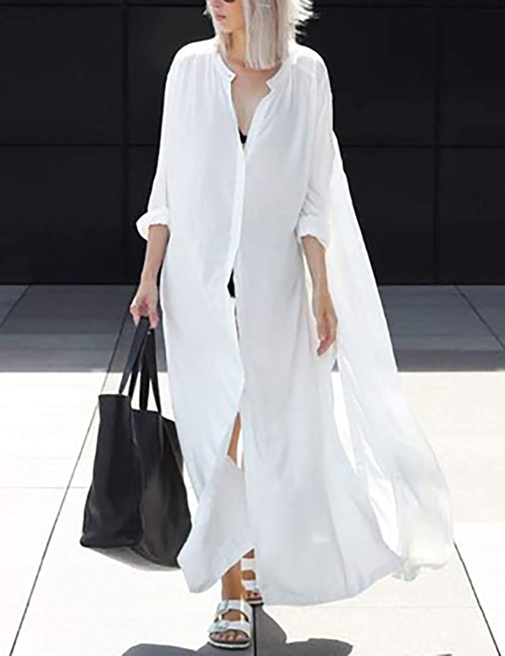 Bsubseach Womens Chiffon/Rayon Beach Blouses Kimono Cardigan Long Bikini Cover Up Apparel & Accessories > Clothing > Swimwear Kylie Max   