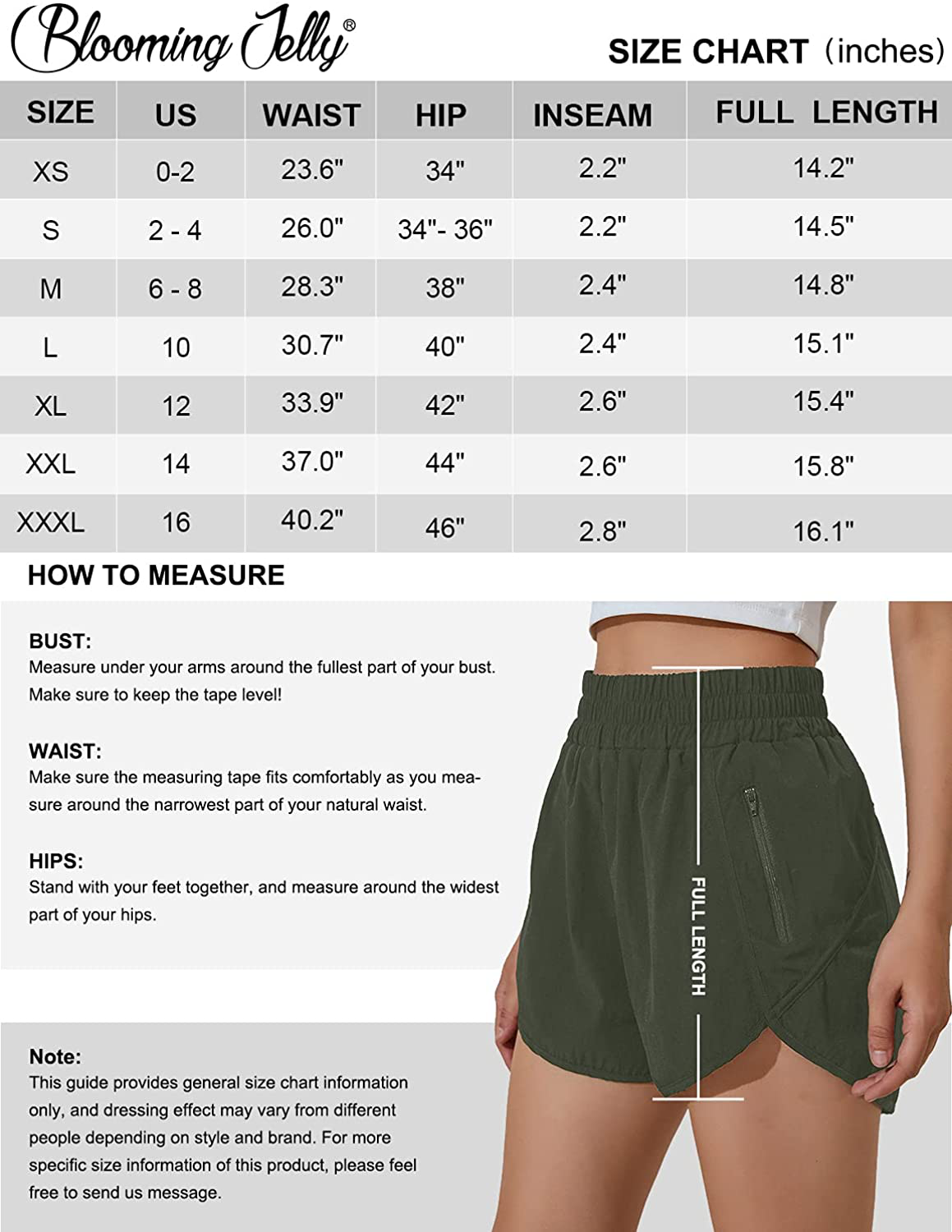 Blooming Jelly Womens High Waisted Running Shorts Athletic Workout Shorts Quick Dry Pants with Zipper Pocket Apparel & Accessories > Clothing > Shorts Kylie Max   