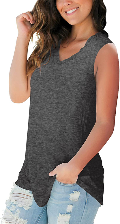 SAMPEEL Tank Tops for Women Trendy V Neck Basic Sleeveless Tee Shirts Women Casual Apparel & Accessories > Clothing > Activewear Kylie Max   