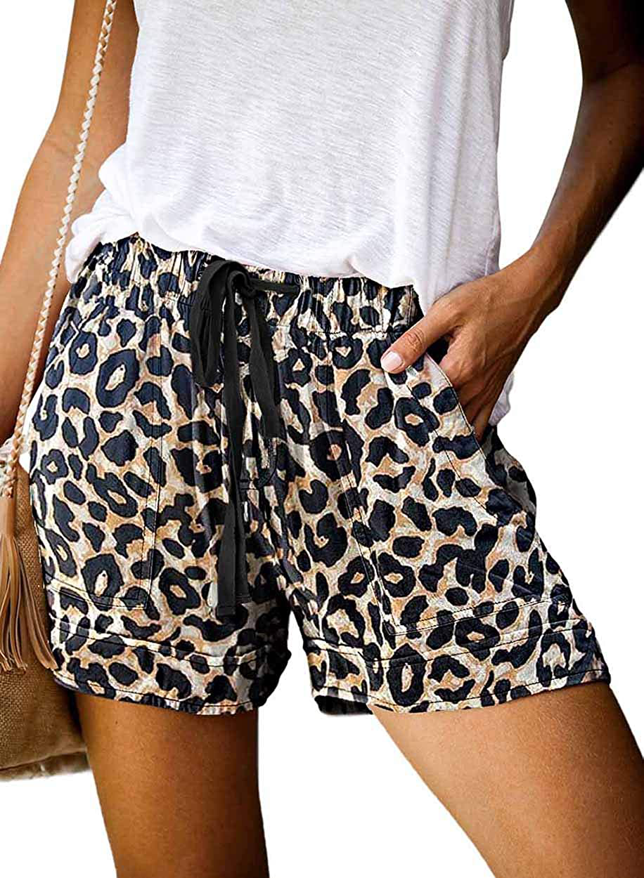 Wielsscca Womens Drawstring Shorts Summer Elastic Waist Casual Lightweight with Pockets Apparel & Accessories > Clothing > Shorts Kylie Max   