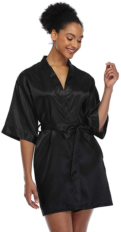 Short Silky Robe for Women Bridal Lightweight Sleepwear Satin Kimono Bathrobe Apparel & Accessories > Clothing > Sleepwear & Loungewear > Robes Ferrendo   