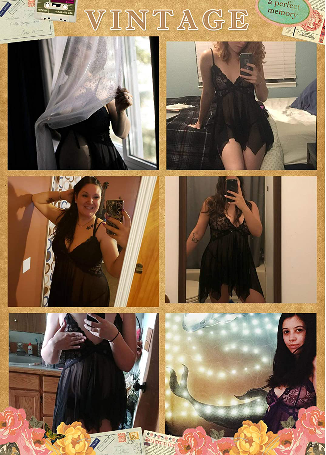 Avidlove Lingerie for Women Lace Babydoll Sleepwear Boudoir Outfits plus Size Langeray XS-5XL Apparel & Accessories > Clothing > Underwear & Socks > Lingerie Kylie Max   