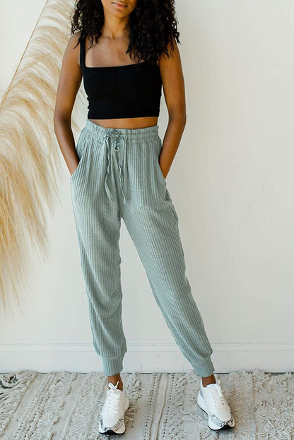MIROL Women'S Active Drawstring Joggers Pants Elastic Waist Waffle Knit Trousers Athletic Solid Color Sweatpants Apparel & Accessories > Clothing > Activewear Kylie Max   