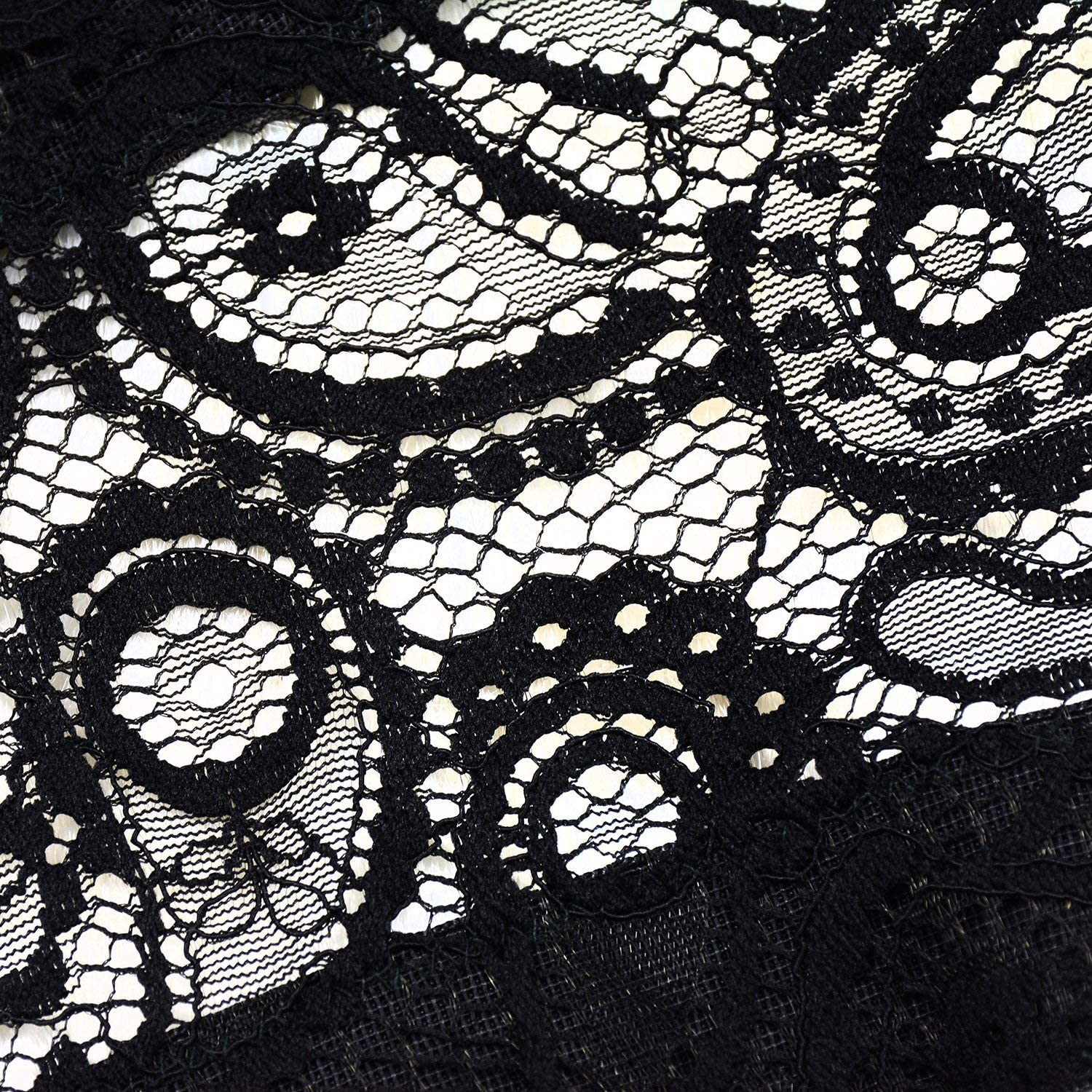 ELLACCI Women'S Paisley Mesh Lace Bustier Crop Top Sexy Corset Top Bra Black Apparel & Accessories > Clothing > Underwear & Socks > Lingerie ELLACCI   