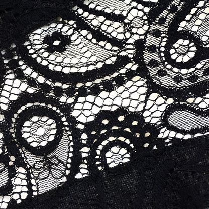 ELLACCI Women'S Paisley Mesh Lace Bustier Crop Top Sexy Corset Top Bra Black Apparel & Accessories > Clothing > Underwear & Socks > Lingerie ELLACCI   