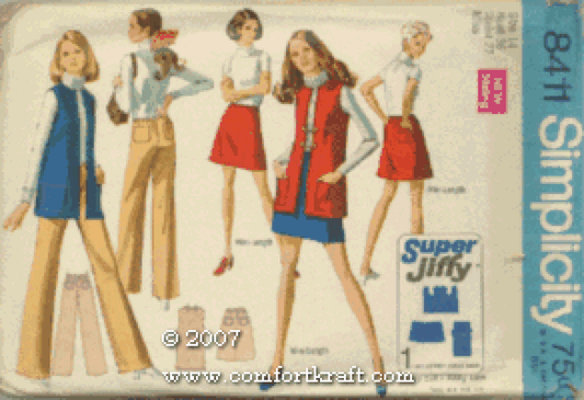 Misses' Super Jiffy One-Piece Mini-Skirt, Vest and Hiphugger Pants, Simplicity 8 Apparel & Accessories > Clothing > Underwear & Socks > Underwear KYLIE MAX   