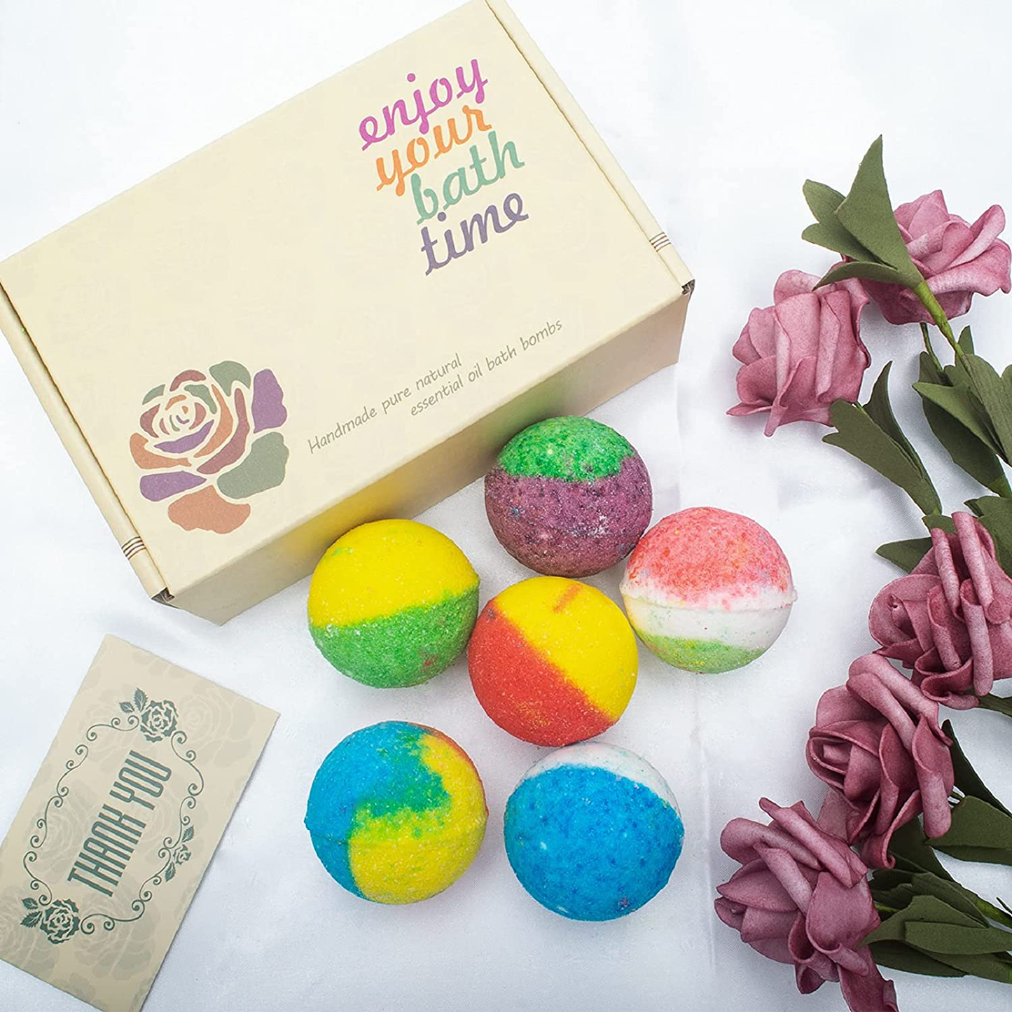 INTEYE 24 Organic & Natural Bath Bombs, Handmade Bubble Bath Bomb Gift Set, Rich in Essential Oil, Shea Butter, Grape Seed Oil, Fizzy Spa to Moisturize Dry Skin, Perfect Gift idea for Women Arts & Entertainment > Party & Celebration > Gift Giving INTEYE   