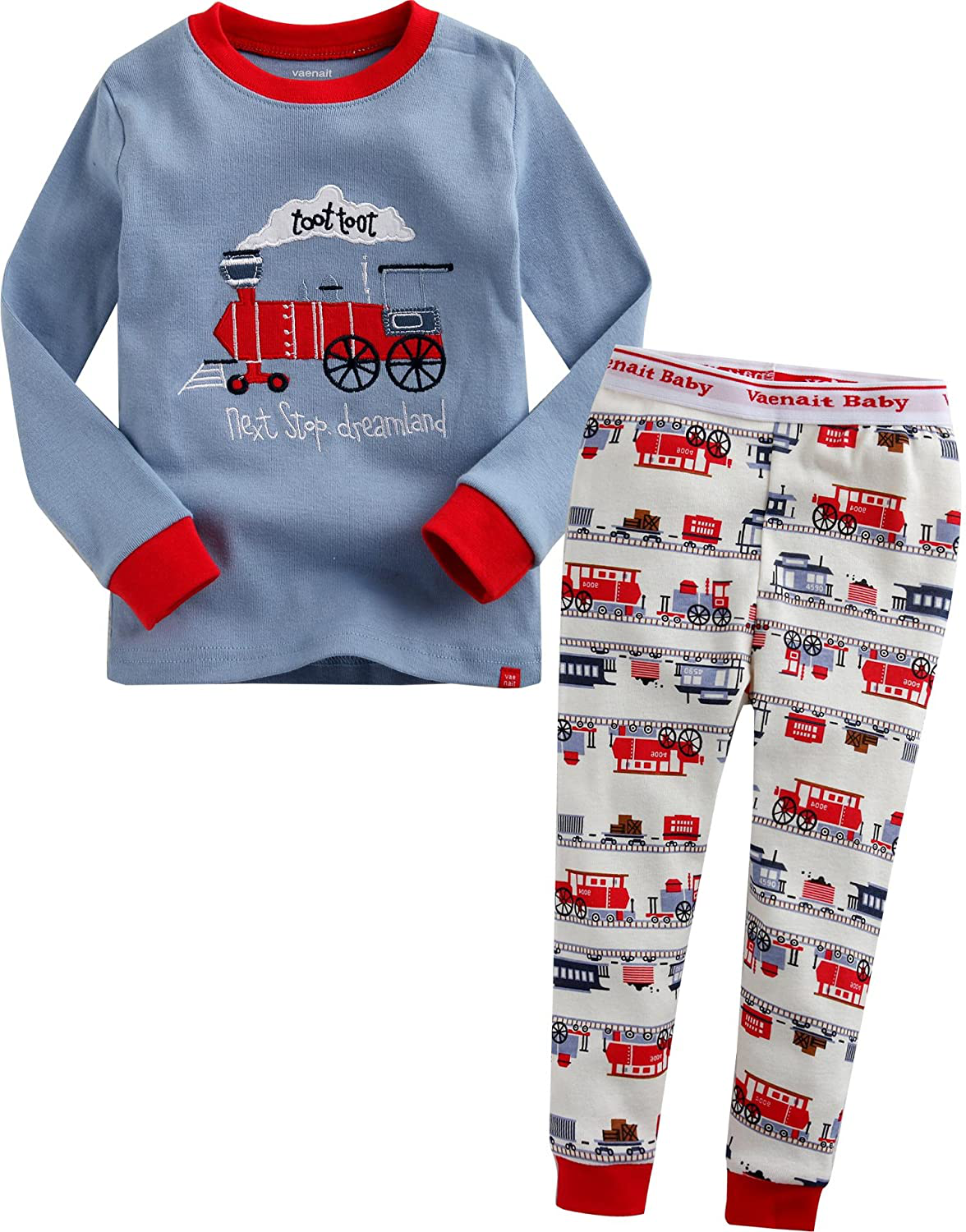VAENAIT BABY Toddler Kids Boys Girls 100% Cotton Jaws Truck Dino Snug Fit Sleepwear Pajama Pjs Set Apparel & Accessories > Clothing > Sleepwear & Loungewear > Pajamas Kylie Max   