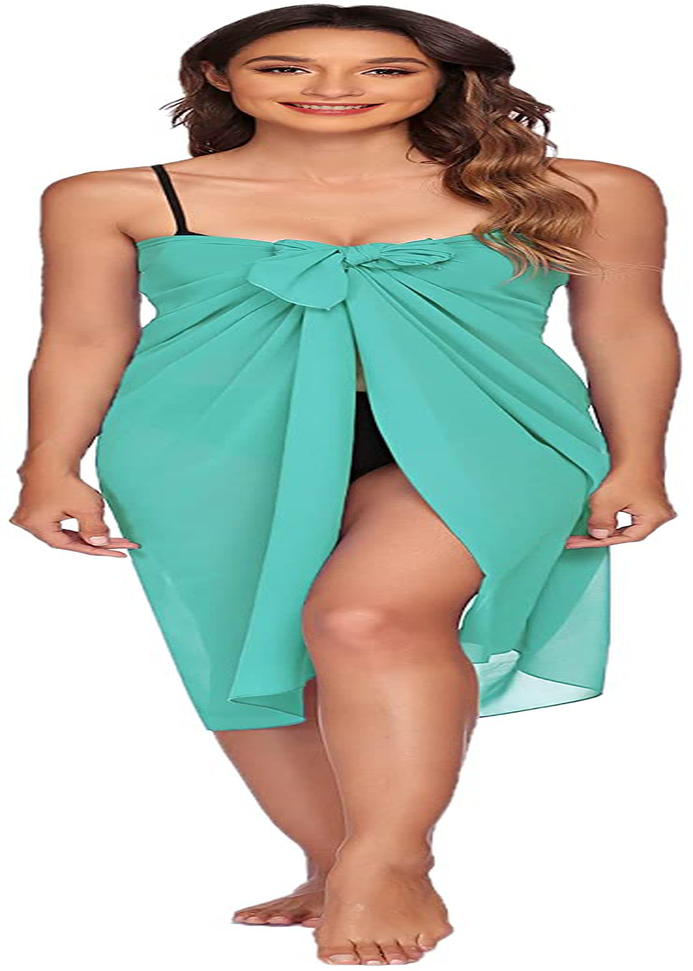 Ekouaer Sarong Swimsuit Coverup for Women Chiffon Long Beach Tie Wrap Skirt Sexy Bikini Sheer Scarf Bathing Suit Bottom Apparel & Accessories > Clothing > Swimwear Kylie Max   