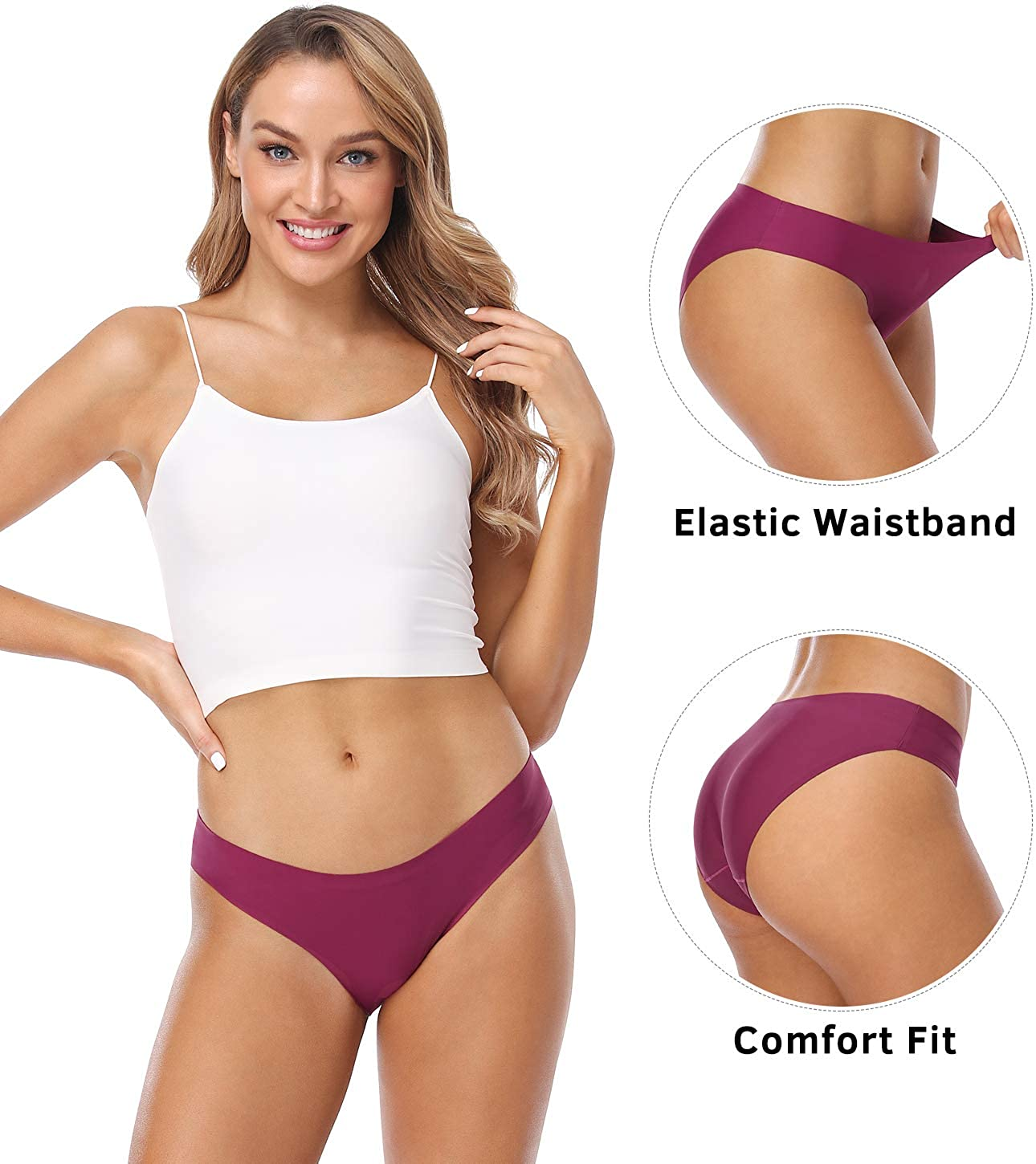 Wealurre Seamless Underwear Invisible Bikini No Show Nylon Spandex Women Panties Apparel & Accessories > Clothing > Underwear & Socks > Underwear Wealurre   