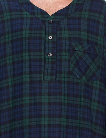 Ashford & Brooks Mens Flannel Plaid Long Sleep Shirt Henley Nightshirt Apparel & Accessories > Clothing > Sleepwear & Loungewear > Nightgowns Kylie Max   