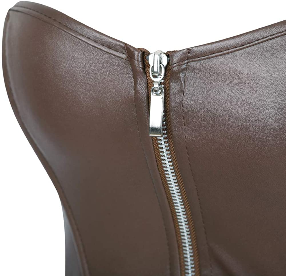 Frawirshau Faux Leather Corset Dress Corsets for Women Sexy Bustier Lingeire Corset Skirt Costume Apparel & Accessories > Clothing > Underwear & Socks > Lingerie frawirshau   