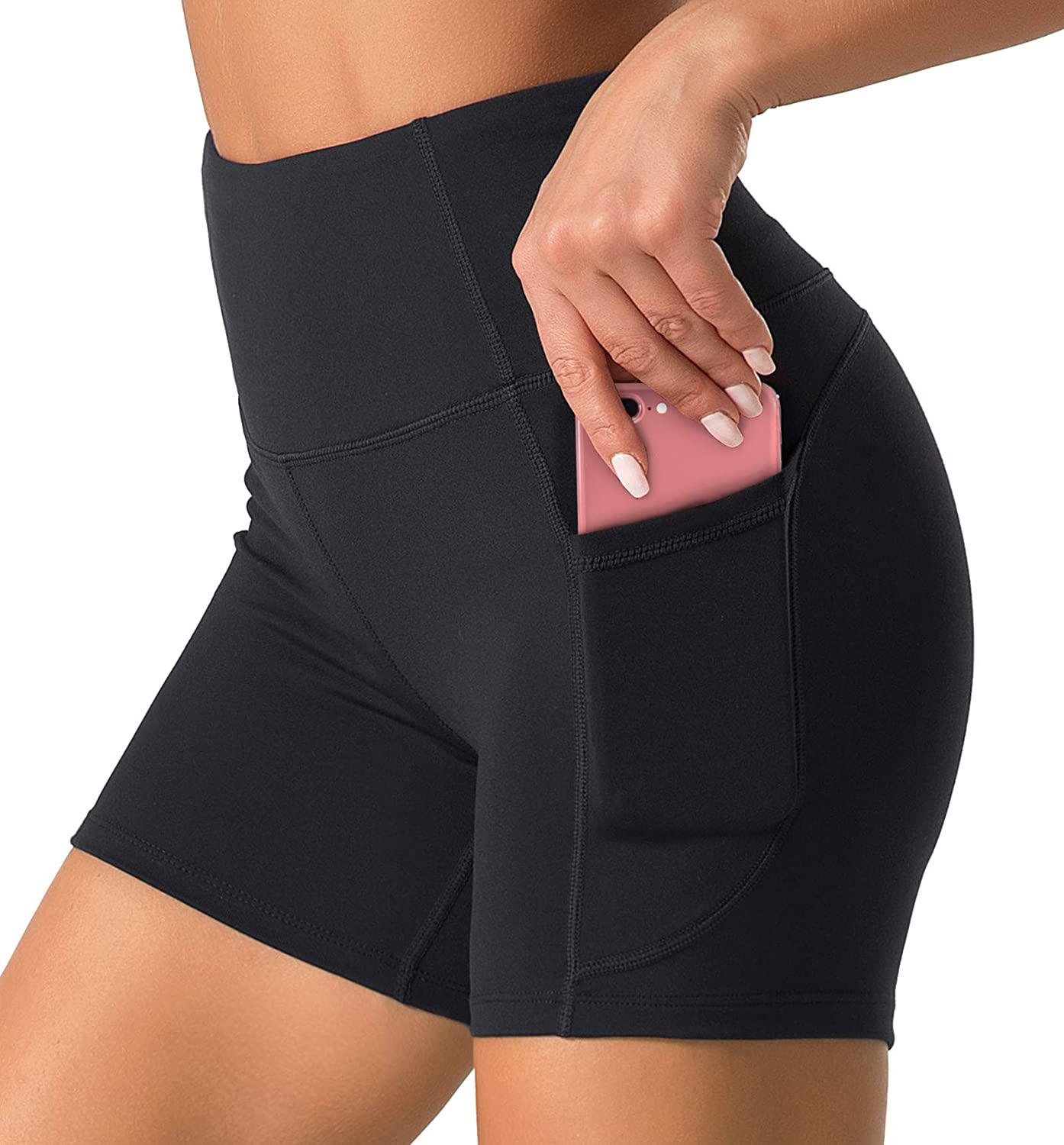 Dragon Fit High Waist Yoga Shorts for Women with 2 Side Pockets Tummy Control Running Home Workout Shorts Apparel & Accessories > Clothing > Shorts Kylie Max   
