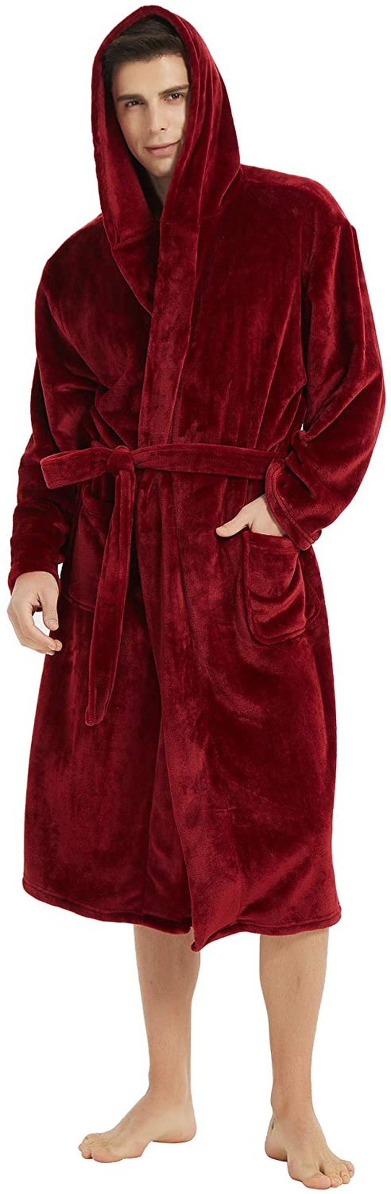 U2SKIIN Mens Hooded Robe, Plush Robes for Men Long Fleece Bathrobe Apparel & Accessories > Clothing > Sleepwear & Loungewear > Robes Kylie Max   