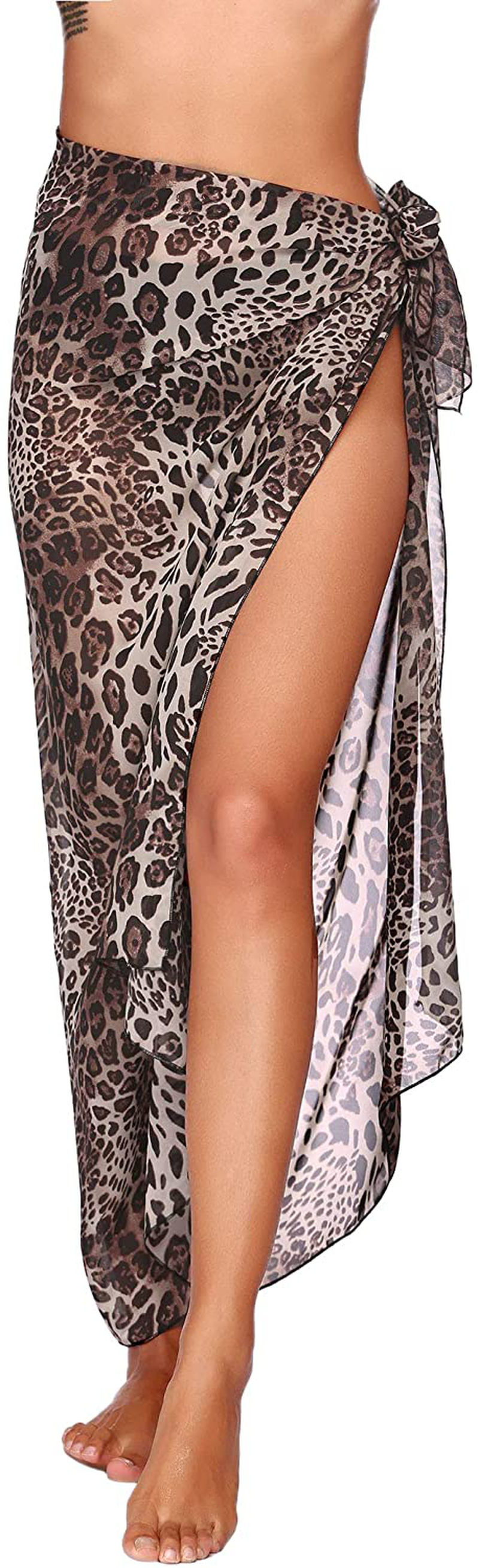 Ekouaer Sarong Swimsuit Coverup for Women Chiffon Long Beach Tie Wrap Skirt Sexy Bikini Sheer Scarf Bathing Suit Bottom Apparel & Accessories > Clothing > Swimwear Kylie Max   