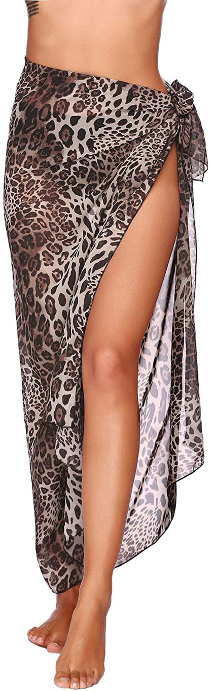 Ekouaer Sarong Swimsuit Coverup for Women Chiffon Long Beach Tie Wrap Skirt Sexy Bikini Sheer Scarf Bathing Suit Bottom Apparel & Accessories > Clothing > Swimwear Kylie Max   