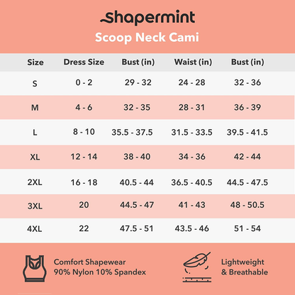 Shapermint Scoop Neck Compression Cami - Tummy and Waist Control Body Shapewear Camisole Apparel & Accessories > Clothing > Underwear & Socks > Shapewear Shapermint   