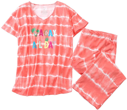 ENJOYNIGHT Women'S Sleepwear Tops with Capri Pants Pajama Sets Apparel & Accessories > Clothing > Sleepwear & Loungewear > Pajamas Kylie Max   